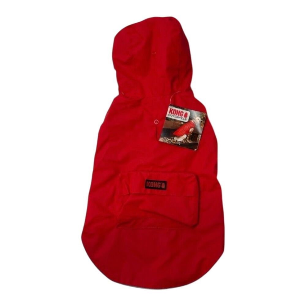 KONG Red Dog Raincoat Small Packable Hooded Waterproof Jacket NWT Pet Coat